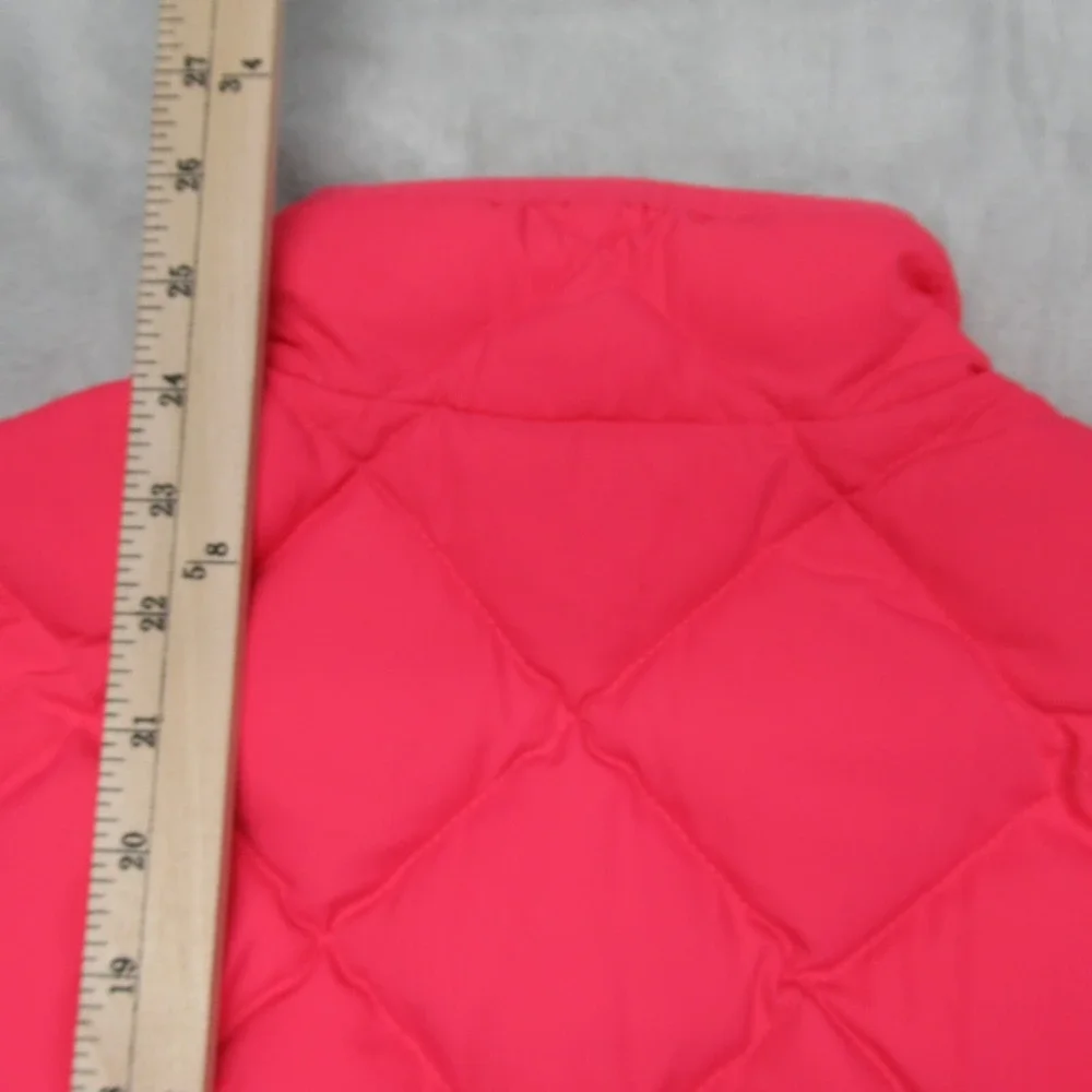 J Crew Down Vest Womens Medium Pink Pockets Quilted Insulated Puffer Outdoor